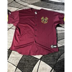 Rare New York Yankees Burgundy Majestic Jersey Size-XL